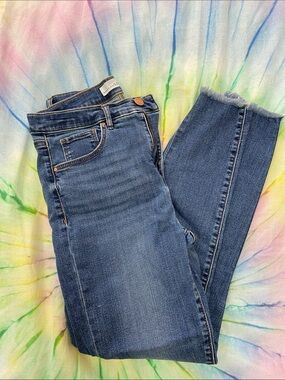 LOFT Mid-Rise Skinny Jeans in Medium Blue Lot 13